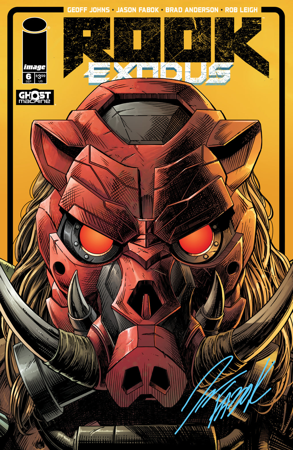 Rook: Exodus Issue 5 - Swine Helmet Variant- Signed Comic Book