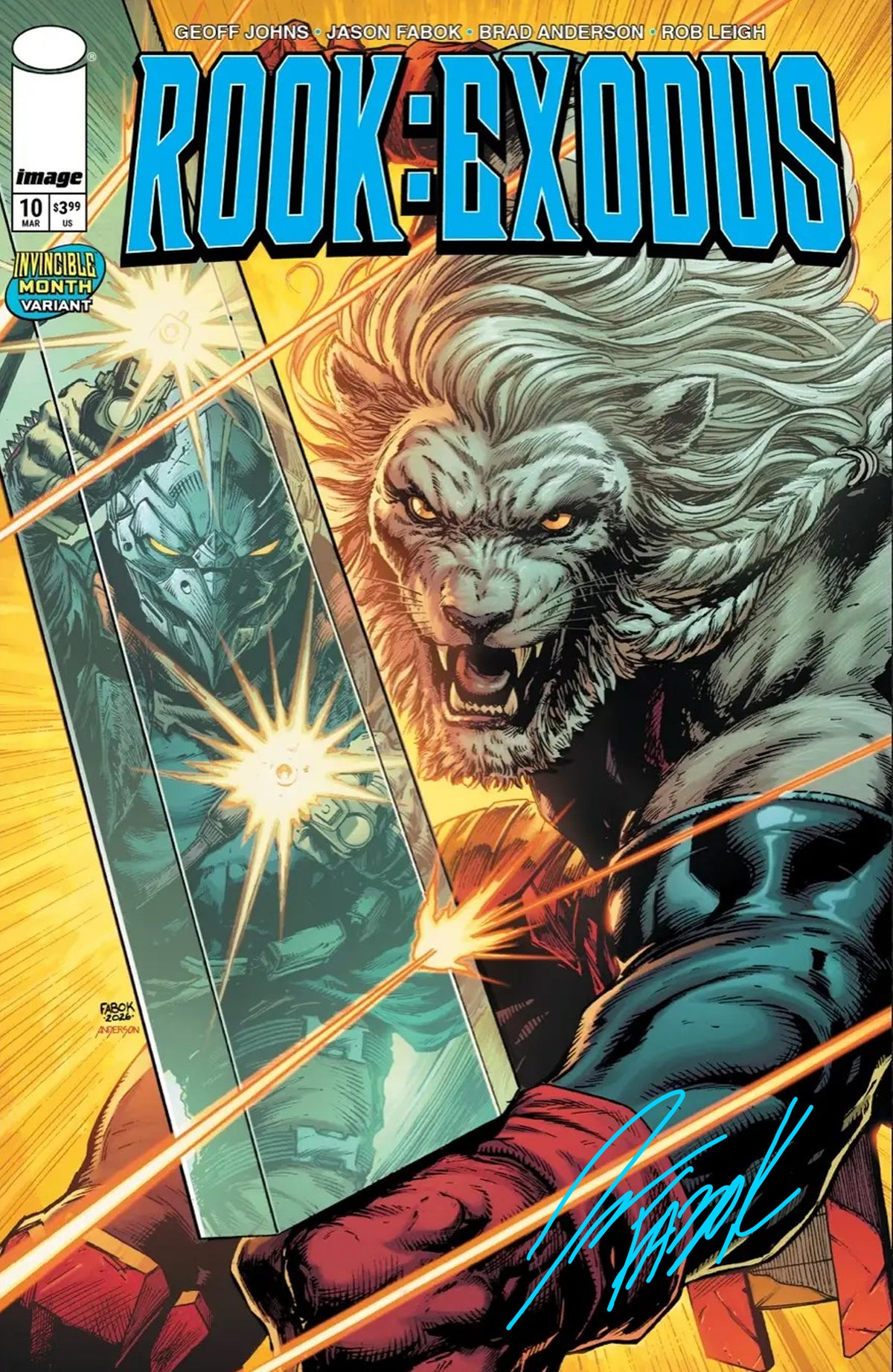 Rook: Exodus Issue 10 -Invincible Month Battle Beast Variant - Signed Comic Book