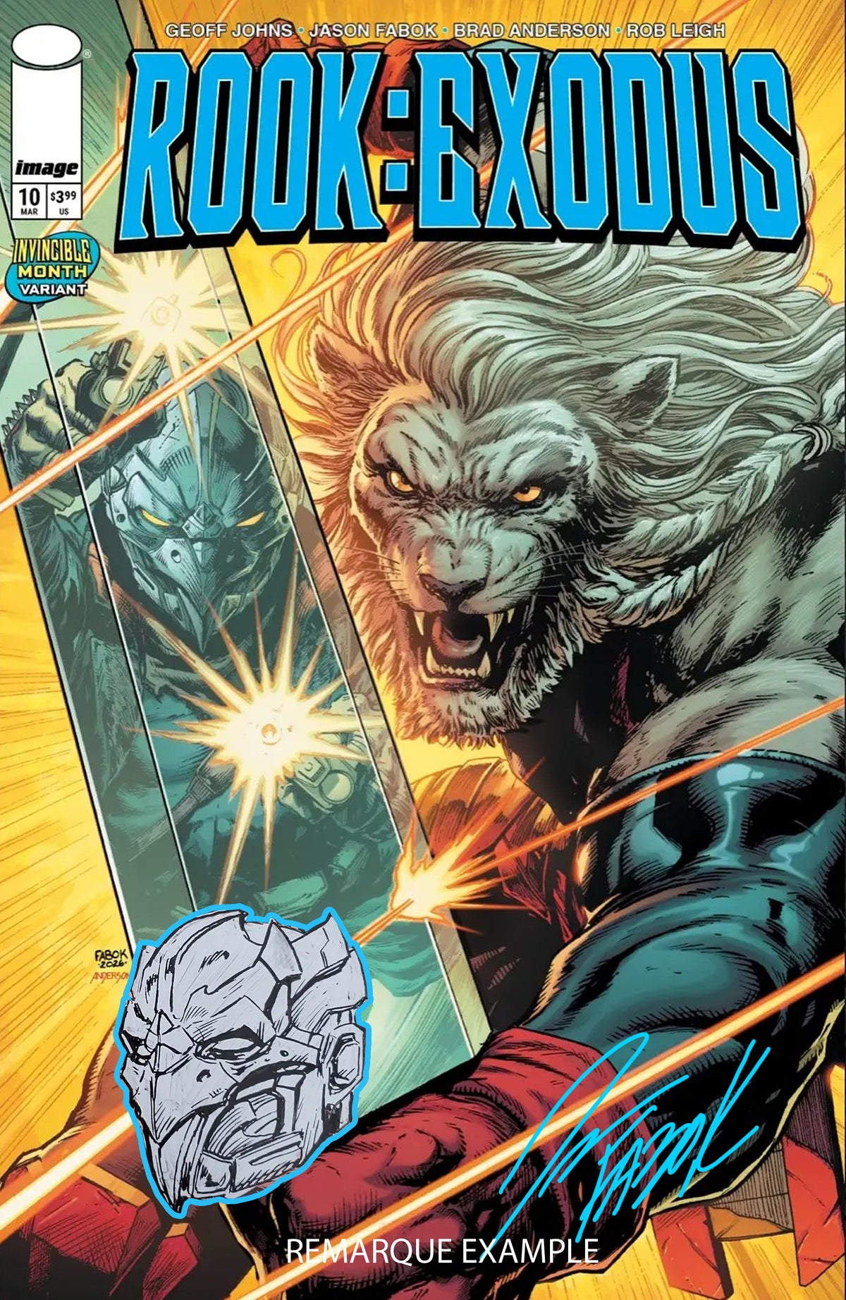 Rook: Exodus Issue 10 -Invincible Month Battle Beast Variant - Signed Comic Book